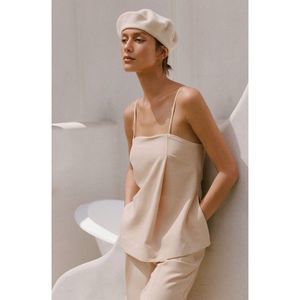 NWT Shona Joy Ivy Tailored Strappy Top in Peanut Butter